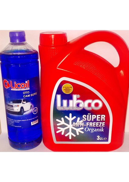 Organik Kırmızı Antifriz 3Lt + 1Lt Camsuyu