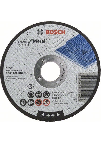 115 x 2,5 Mm Expert For Metal Düz 2608600318