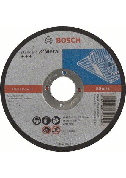 115 x 2,5 Mm Standard For Metal Düz 2608603164