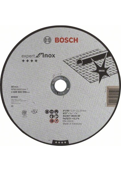 230 x 2,0 Mm Expert For Inox Düz 2608600096
