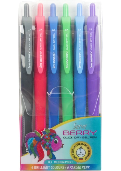 Berry Jel Kalem 07 mm Karma Blister 6'lı