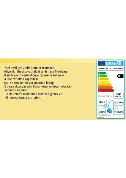 Psu6B110 Toz Torbalı Elektrikli Süpürge fırsatları