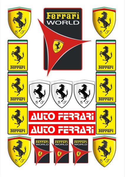 Ferrari Sponsor Sticker Seti