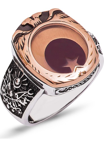 Selçuklu Kartalı Gümüş Sancak Erkek Yüzük