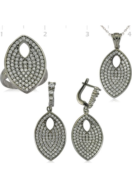Gümüş Zirkon Taşlı Mekik Set