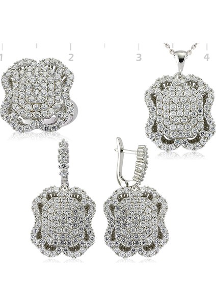 Gümüş Zirkon Taşlı Set
