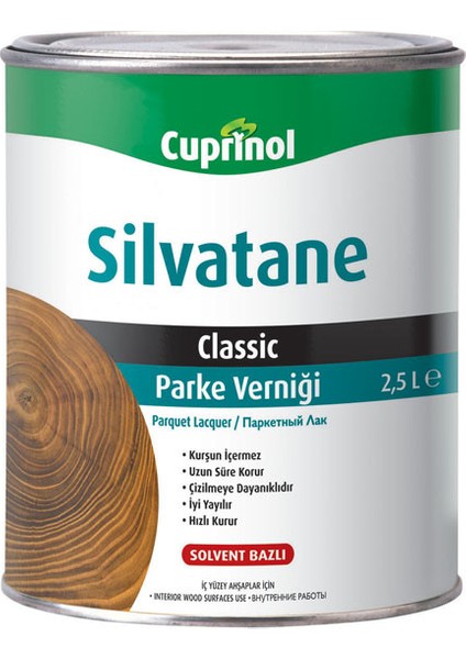 Cuprinol Silvatane PU Prestige Parke Verniği parlak 2.5 Lt