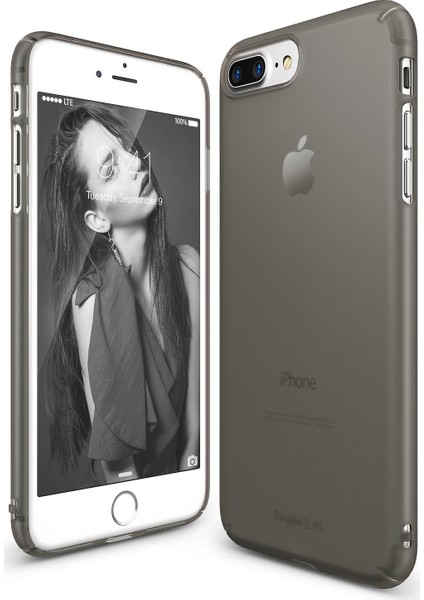 Slim Frost iPhone 7 Plus Kılıf Black - 4 Tarafı Saran Tam Koruma İnce Buzlu Şeffaf