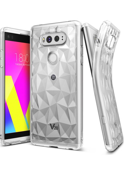 Air Prism 3D Elmas Yansıması LG V20 Kılıf Clear - Ultra Hafif Esnek İnce Şeffaf Transparan