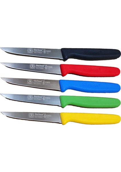 Sürmene 061004 Lz (Tırtıklı ) Sebze Bıçağı 9.5 Cm 5 Renk