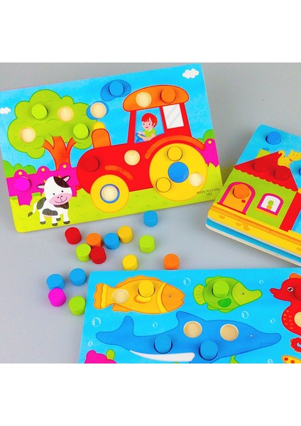 Eğitici Ahşap Montessori Oyuncak Hayvanlar Puzzle Yapboz fırsatları
