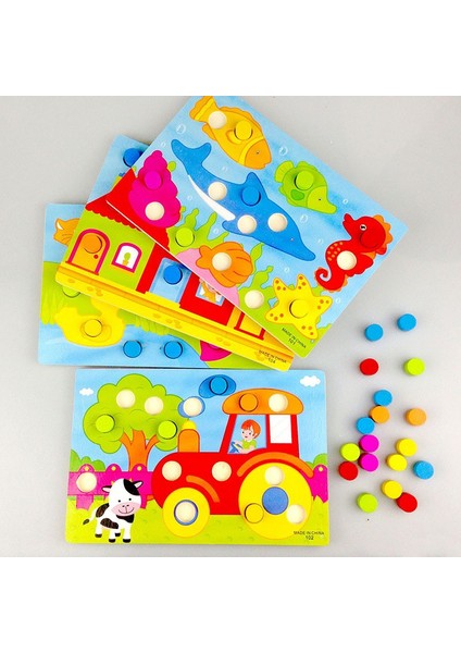 Eğitici Ahşap Montessori Oyuncak Hayvanlar Puzzle Yapboz indirimleri