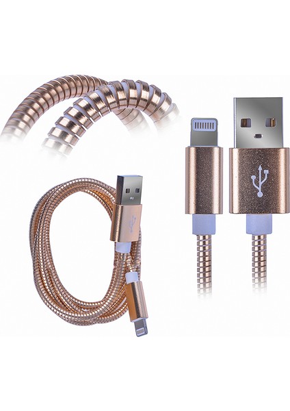 Akıllıphone Ally Apple iPhone Uyumlu Metal Data Usb Kablo
