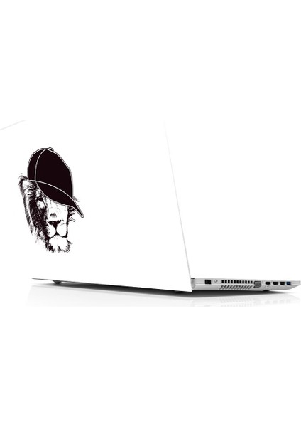 Sticker Master Black Lion With Hat Laptop Sticker Oto Motor Pc Etiket