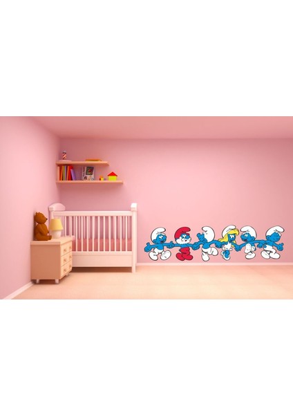 Sticker Master Şirinler Çocuk Odası Sticker Oto Motor Pc Etiket