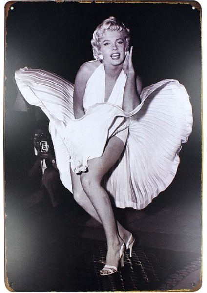 Dekoratif Vintage Metal Pano Marilyn Monrue 20X30