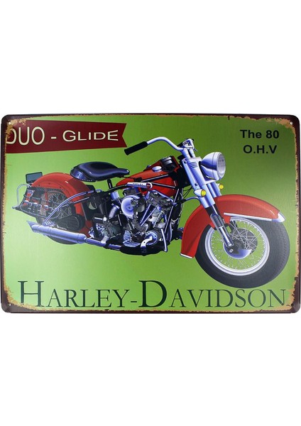 Dekoratif Vintage Metal Pano Harley Motor 20X30