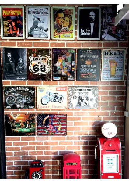 Dekoratif Vintage Metal Pano Harley Motor 20X30 modelleri