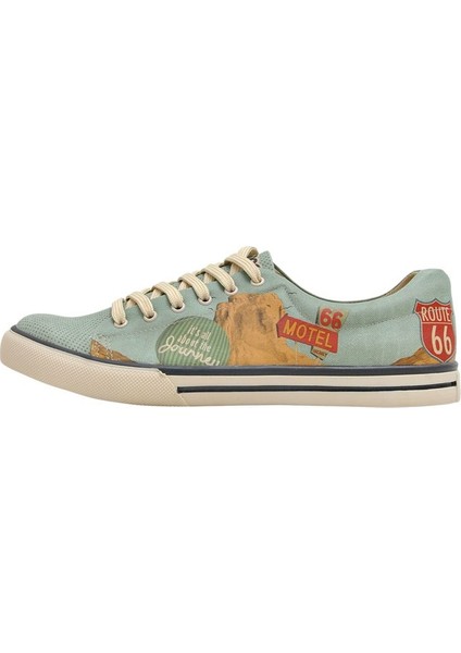 Erkek Vegan Deri Mavi Sneakers - Route 66 Tasarım fırsatları