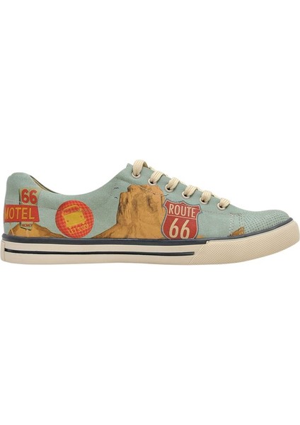 Erkek Vegan Deri Mavi Sneakers - Route 66 Tasarım indirimleri