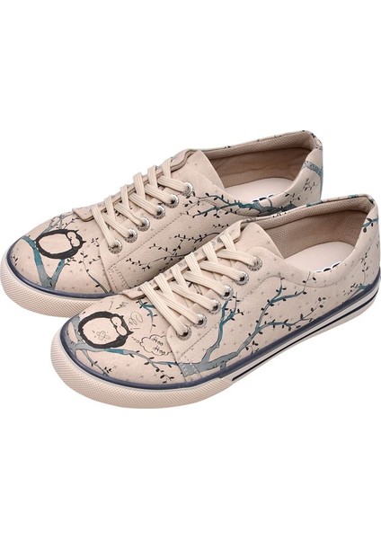 Kadın Vegan Deri Bej Sneakers - Owl Tasarım fiyatları