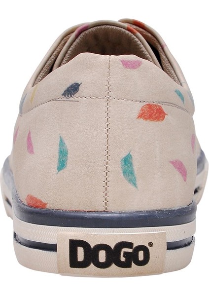 Kadın Vegan Deri Bej Sneakers - I Never Sleep Tasarım