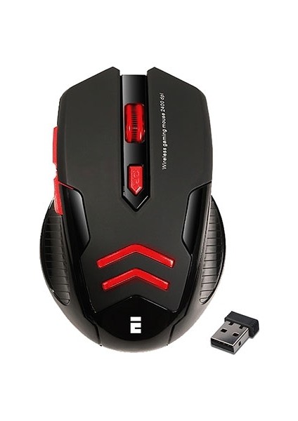 SM-763 Kırmızı 6D 2400 DPI 2.4GHz Aydınlatmalı Oyuncu Kablosuz Mouse