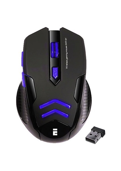 SM-763 Mavi 6D 2400 DPI 2.4GHz Aydınlatmalı Oyuncu Kablosuz Mouse