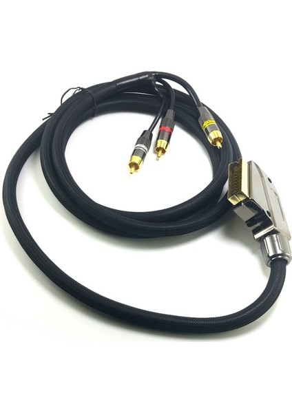 Scart-3Rca Gold Kablo Metal Fişli 2Mt