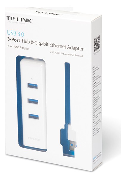 UE330, USB 3.0 3-Port Hub ve Gigabit Ethernet Adaptör