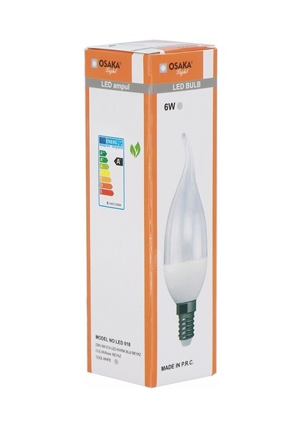 Osaka Light 6Watt Led Kıvrık Buji Ampül Beyaz