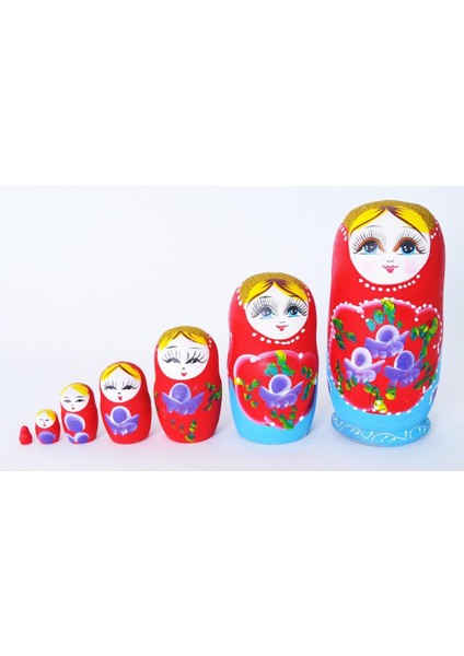 Ahşap Matruşka Bebek 7'li Set