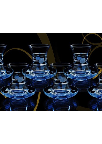 Paşabahçe İnce BelliPapatya Platin Çay Takımı 12 Parça