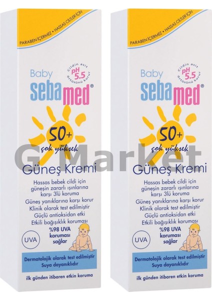Baby Sun Spf 50+ Güneş Kremi 75Ml 2 Adet