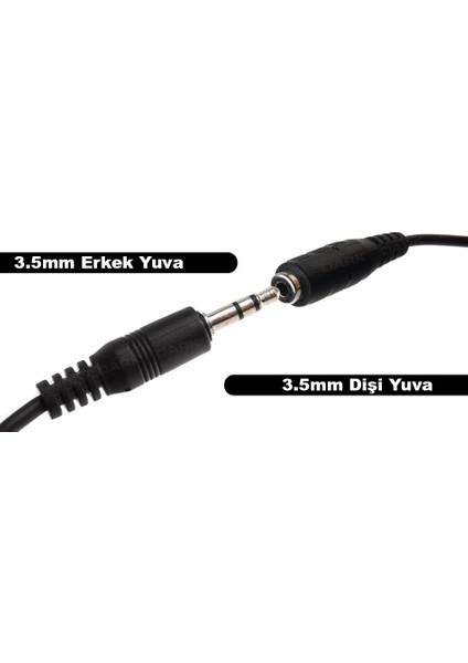 Streo Kulaklık Uzatma Kablosu 5 Metre 3,5 Mm Erkek Dişi