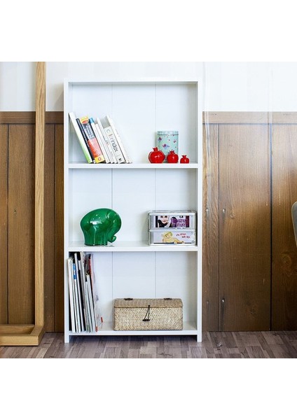 3 Raflı Kitaplık Beyaz