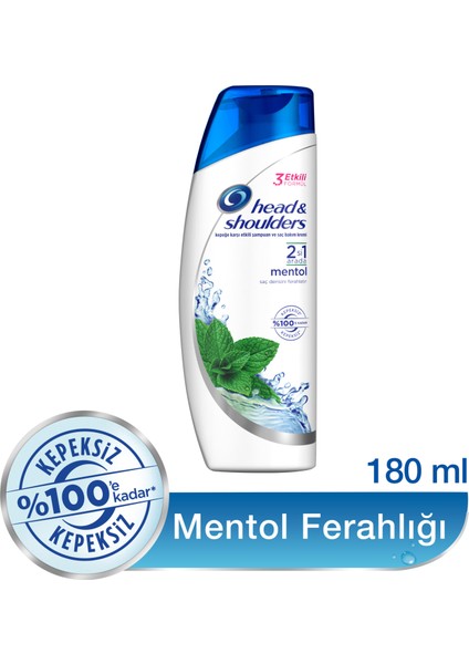 Head & Shoulders 2'si 1 Arada Şampuan Mentol Ferahlığı 180 ml