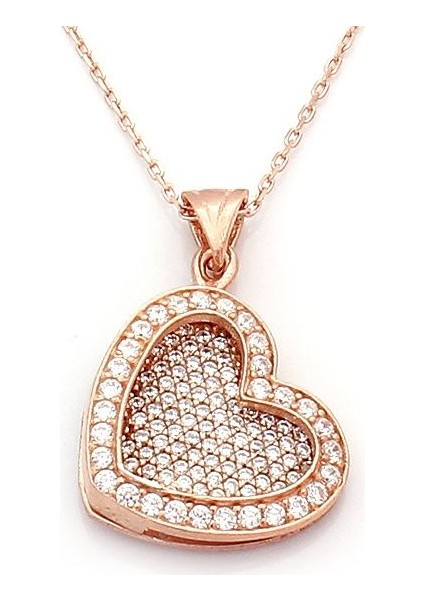 İsim Yazılı Kalpli Rose Model Gümüş Kadın Kolye Th490 fiyatları