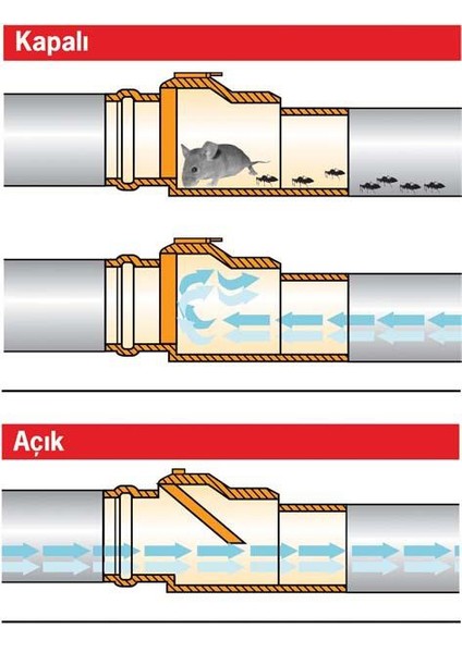 Pimtaş Pvc Pissu Atıksu Çekvalfi 125 Mm Kilitli