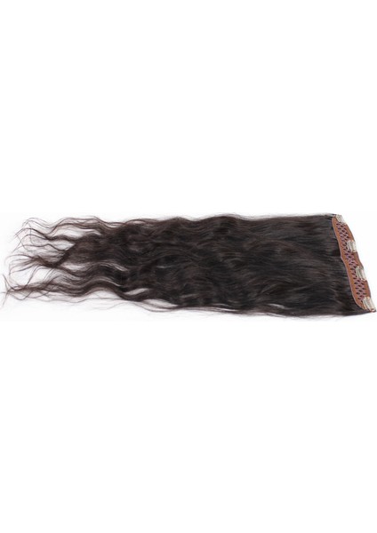 Doğal Saç Yarım Ay Çıtçıt 65-70Cm(100Gram) Doğal Renk Kestanedoğal Boyasız Koyu Kahverengi