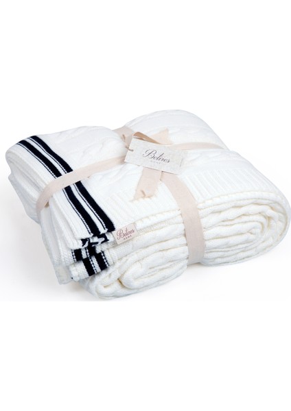 Betires Home Örgü Battaniye Ca17001 Ekru