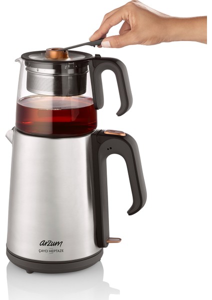AR3024 Çaycı Heptaze Çay Makinesi - Inox / Cam