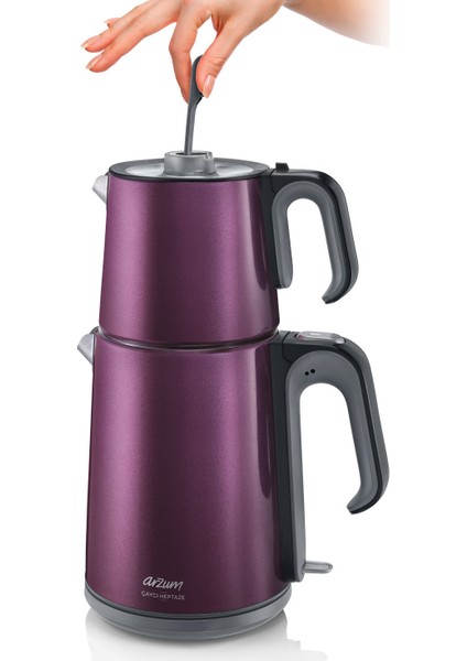 AR3032 Çaycı Heptaze Çay Makinesi - Inox / Inox - Mürdüm