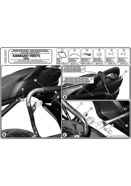 Gıvı Plx447 Kawasakı Versys 650 (06-09) Yan Çanta Taşıyıcı
