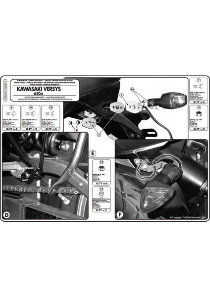 Gıvı Plx447 Kawasakı Versys 650 (06-09) Yan Çanta Taşıyıcı
