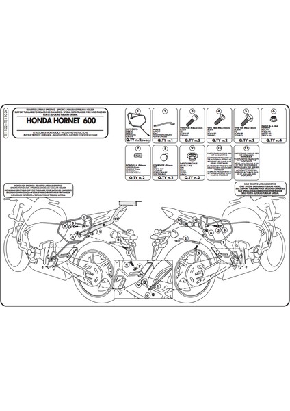 Gıvı Te1102 Honda Hornet 600 (11-13) - Cbr 600 F (11-13) Yan Kumaş Çanta Taşıyıcı