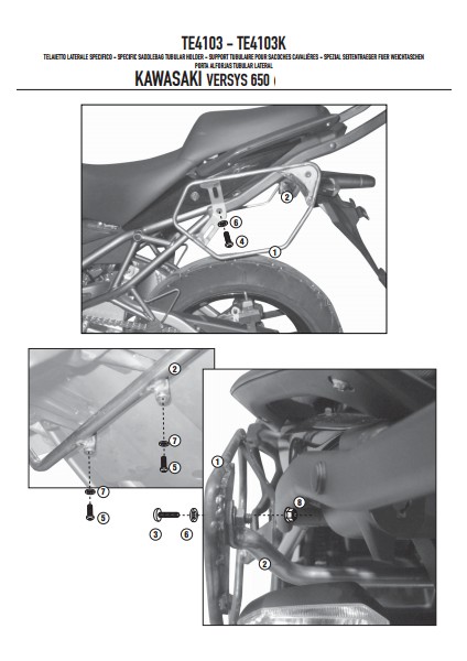 Gıvı Te4103 Kawasakı Versys 650 (10-14) Yan Kumaş Çanta Taşıyıcı