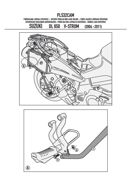Gıvı Pl532cam Suzukı Dl 650 V-Strom (04-11) Yan Çanta Taşıyıcı