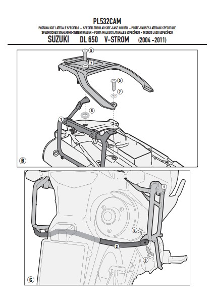 Gıvı Pl532cam Suzukı Dl 650 V-Strom (04-11) Yan Çanta Taşıyıcı