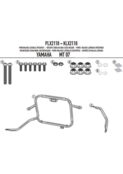 Gıvı Plx2118 Yamaha Mt-07 (14-17) Yan Çanta Taşıyıcı